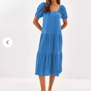 $94 Lilly Pulitzer Zemini Maxi Dress Cover-up. Size: XL in Sunwashed Blue - New